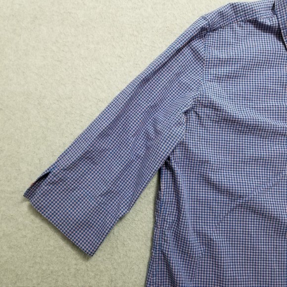 Abercrombie & Fitch Shirt Womens Medium Blue Plaid Button Up Pocket‎ - Picture 2 of 12